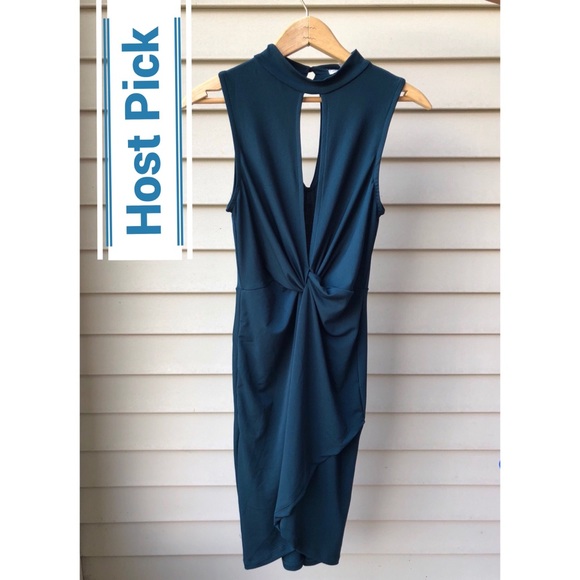 NWT Plunging Keyhole Mock Neck Dress Sexy - Picture 4 of 8